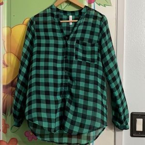 Teal and black Xhilaration button down